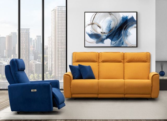 Elran Rikki Yellow Power Reclining Sofa-2