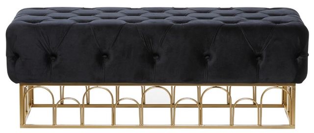 Deco Marche Black Velvet Bench-1