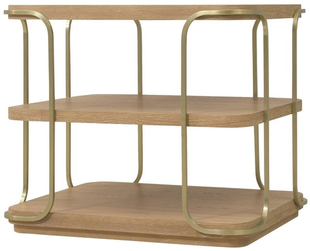 Hooker® Furniture Banyon Bay Desert Oak End Table with Brushed Brass Support-3