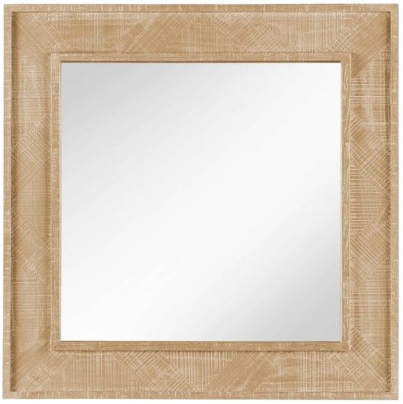 Universal Explore Home™ Modern Farmhouse Rustic Natural Oak Square Mirror-0
