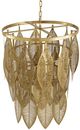 A & B Home Gold Metal Leave Chandelier-2