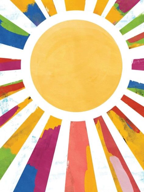 Classy Art Coloful Sun by Linda Woods Wall Art-0