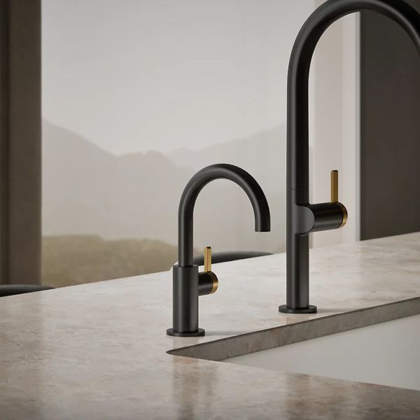 KOHLER® Components® Brushed Moderne Brass/Matte Black Beverage Faucet-1