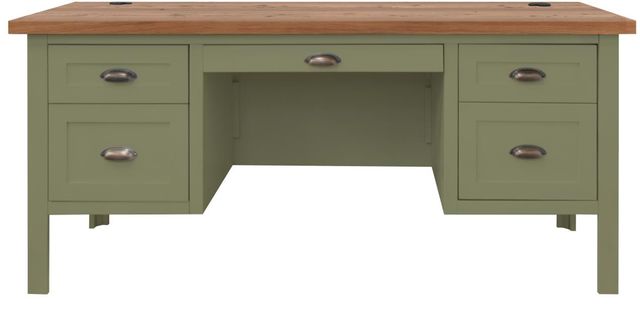 Legends Home Vineyard Fruitwood/Sage Green Executive Desk-0