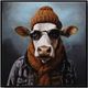 Classy Living Untamed Hipster Cool Cow Wall Art-0