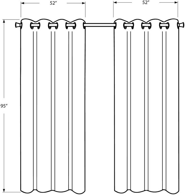 Monarch Specialties Inc. 2-Piece Brown 52" x 95" Solid Blackout Curtain Panel Set-2