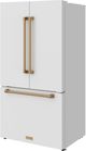 Thor Kitchen Gordon Ramsay Series 36" White French Door Counter Depth Refrigerator with Ice Maker & Bronze Hardware-3