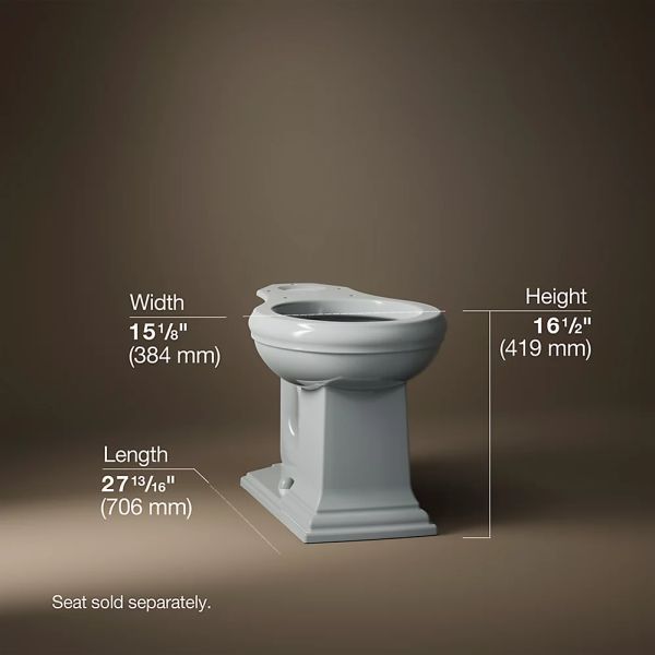 KOHLER® Memoirs® Ice Gray Round-Front Bowl with Exposed Trapway-4