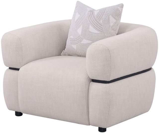 Coaster® Jeanette Upholstered Beige Round Arm Accent Chair-2