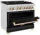 ZLINE Autograph Edition 36" Stainless Steel Pro Style Dual Fuel Range with Black Matte Door-4