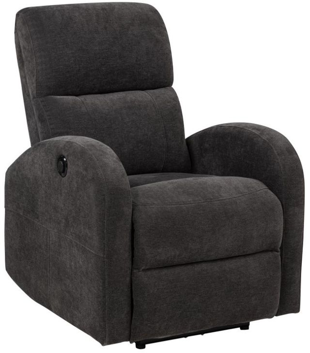 Coaster® Grant Charcoal Gray Upholstered Power Recliner-1