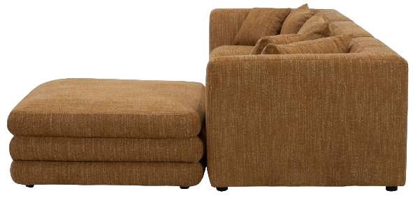Moe's Home Collection Lowtide Lounge 4-Piece Amber Glow Modular Sectional and Ottoman-3