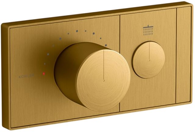 KOHLER® Anthem® Vibrant Brushed Moderne Brass One-Outlet Recessed Mechanical Thermostatic Valve Control-0