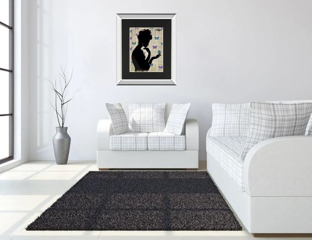 Classy Art Blue Butterflight By Loui Jover Mirror Framed Wall Art-2