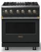Viking® 5 Series 30" Antique Bronze Pro Style Dual Fuel (LP) Range with Brushed Brass Trim-0