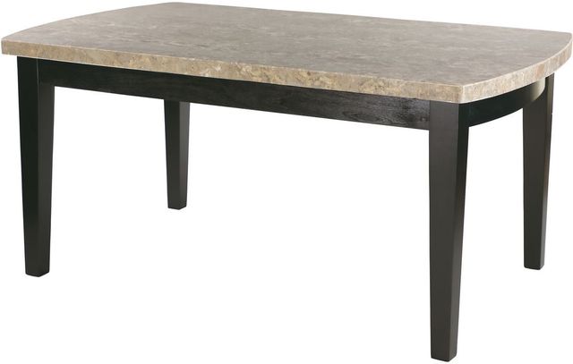 Mazin Furniture Cristo Dark Espresso Dining Table with Neutral Toned Marble Table Top.-0