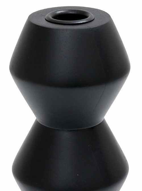 Moe's Home Collection Sequence Black Large Wooden Candle Holder-1