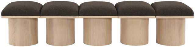 Meridian Furniture Pavilion 5-Piece Brown/Natural 78" Modular Bench Set-1