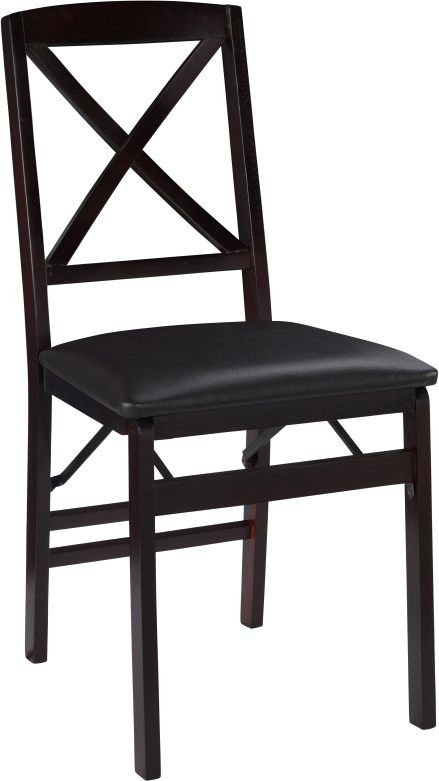 Linon Triena 2-Piece Merlot X Back Folding Chair-0