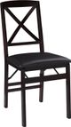 Linon Triena 2-Piece Merlot X Back Folding Chair-0