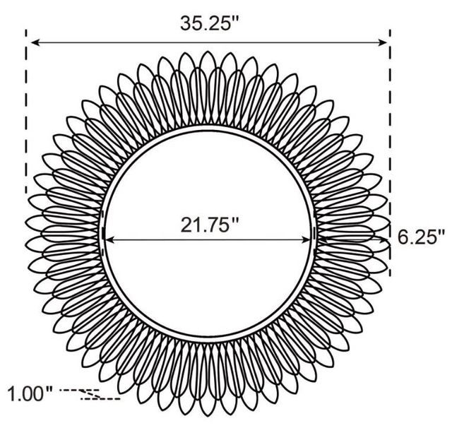 Coaster® Tuscany Gold Sunburst Wall Mirror-3