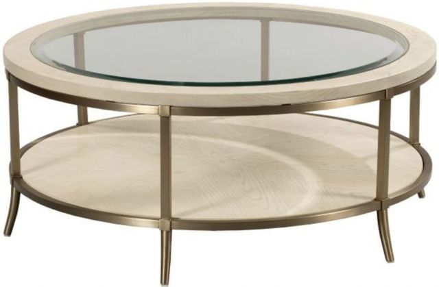 American Drew® Lenox Monaco Glass Top Coffee Table with Brassy Champagne/Cream Base-0