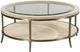 American Drew® Lenox Monaco Glass Top Coffee Table with Brassy Champagne/Cream Base-0