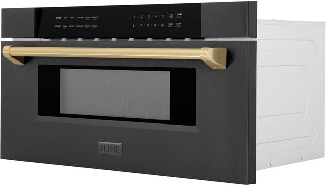 ZLINE Autograph Edition 1.2 Cu. Ft. Black Stainless Steel Microwave Drawer -2