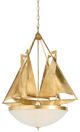 Wildwood Lamps Regatta Antique Gold Leaf/Frosted Chandelier -0