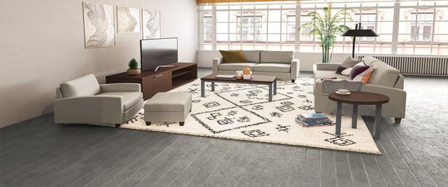homestyles® Merge Mahogany Coffee Table with Gray Post Legs -3