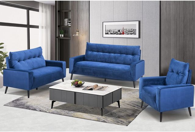 Mazin Furniture Veronica Navy Upholstered Accent Chair-2