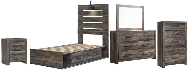 Signature Design by Ashley® Drystan 5-Piece Multi Twin Panel Storage Bed Set-0