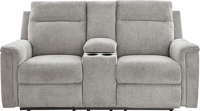 Signature Design by Ashley® Barnsana Ash Power Reclining Loveseat with Console-1