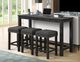 Brassex Inc. Gabriel 4-Piece Dark Grey Counter Height Table and Stools Set-1