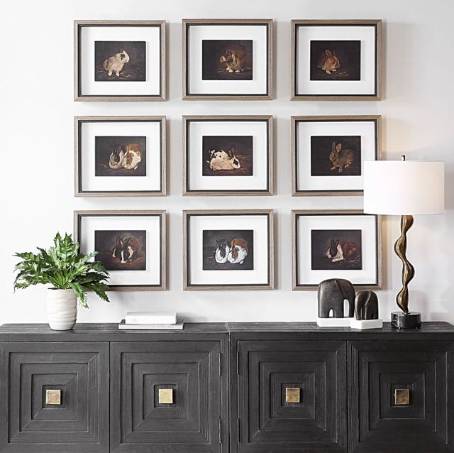 Uttermost® Marian Parsons 9-Piece Resting Bunny Framed Prints Set-1