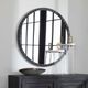 Uttermost® Dandridge Distressed Matte Black Round Mirror-1
