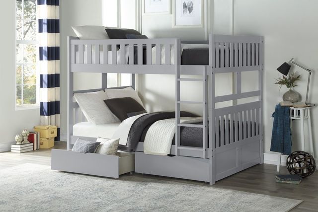 Homelegance® Orion Gray Youth Full/Full Storage Bunk Bed-1