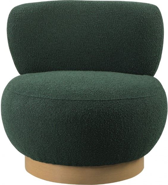 Meridian Furniture Calais Green/Natural Boucle Fabric Accent Chair-1