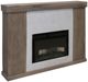 International Furniture Direct Natural Parota Brown/White Console-0