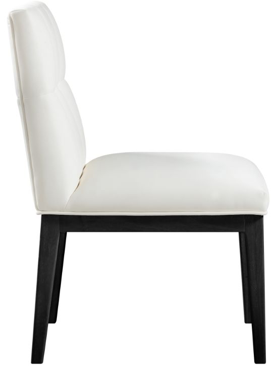 Meridian Furniture Adrian Cream/Black Leather Upholstered Dining Side Chair-3