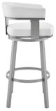 Armen Living Cohen Silver/White 26" Swivel Bar Stool-1