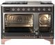 Ilve® Majestic III 48" Graphite Matte Pro Style Dual Fuel Liquid Propane Range with Solid Door and Copper Trim-1