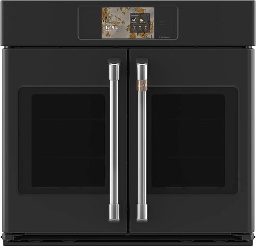 Café™ Professional Series 30” Matte Black Smart Single Electric Wall Oven with French Doors-0