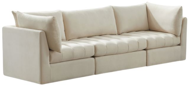 Meridian Furniture Jacob Cream 103" Modular Velvet Sofa-0