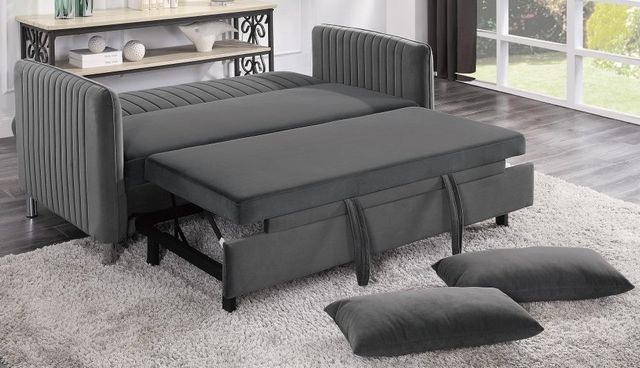 Homelegance® Greenway Gray Sofa with Pull-Out Bed-4