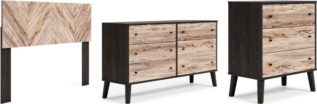 Signature Design by Ashley® Piperton 3-Piece Two-Tone Brown/Black Full Panel Headboard Bedroom Set-0