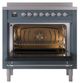 Ilve® Nostalgie II Noblesse 36'' Blue Gray Pro Style Induction Range with Chrome Trim-2