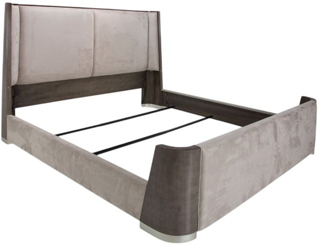 Michael Amini® Roxbury Park Gray/Slate California King Upholstered Dual-Panel Bed-1