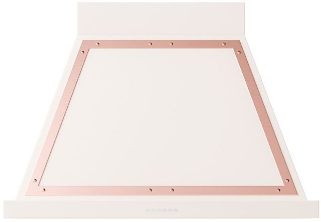 Ilve® Nostalgie II Noblesse 36" Antique White Wall Mounted Range Hood with Copper Trim-0