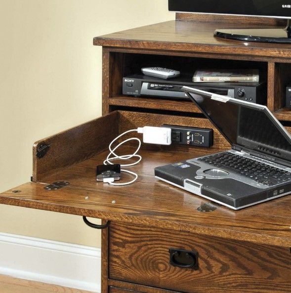 Intercon Oak Park Mission Media Chest-1